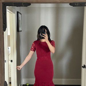 Sachin & Babi red party dress